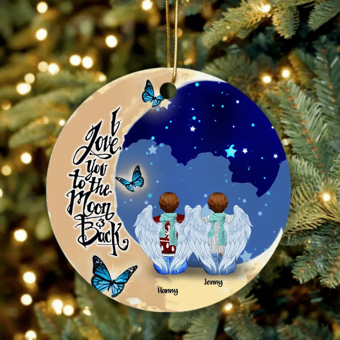 Custom Personalized Sister Moon Ornament - Best Gift For Sisters - Upto 5 Women - Always Sisters