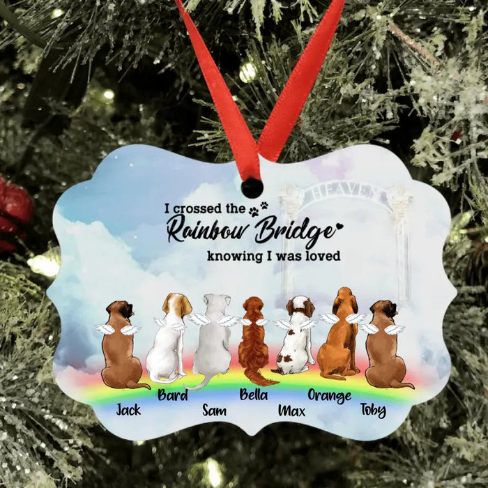 Custom Personalized Memorial Pets Ornament -  Upto 7 Pets - Memorial Gift For Dog Lovers/Cat Lovers - You Left Your Paw Prints On My Heart - AXSIO5