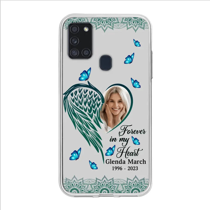 Custom Personalized Memorial Wing Heart Phone Case - Memorial Gift Idea For Family - Case For iPhone/Samsung - Forever In My Heart