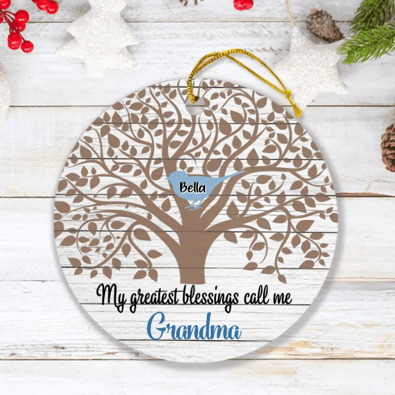 Personalized Family Tree Ornament - Up to 10 Birds - Christmas Gift For Family - My Greatest Blessings Call Me