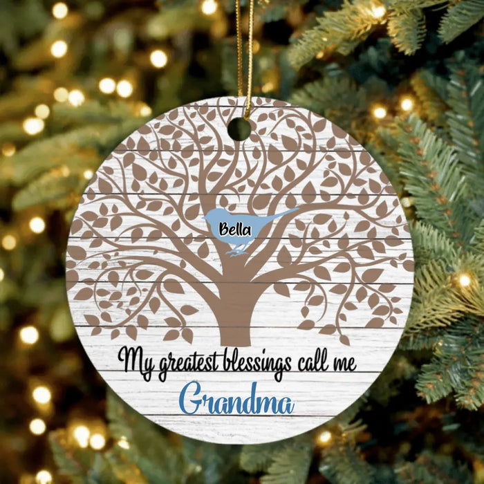 Custom Personalized Family Tree Ornament - Upto 10 Birds - Christmas Gift For Family - My Greatest Blessings Call Me