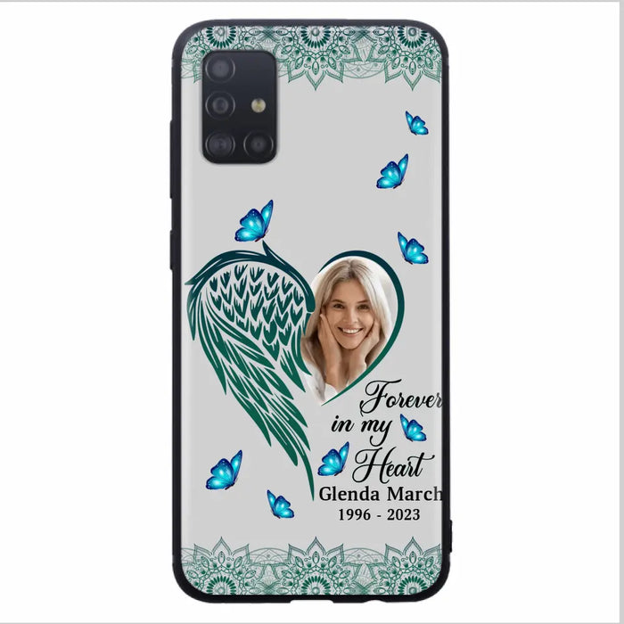 Custom Personalized Memorial Wing Heart Phone Case - Memorial Gift Idea For Family - Case For iPhone/Samsung - Forever In My Heart