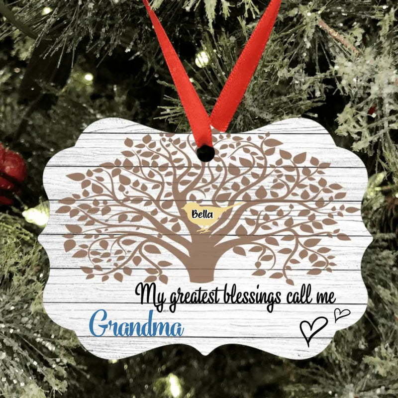 Personalized Family Tree Ornament - Up to 10 Birds - Christmas Gift For Family - My Greatest Blessings Call Me