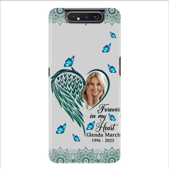 Custom Personalized Memorial Wing Heart Phone Case - Memorial Gift Idea For Family - Case For iPhone/Samsung - Forever In My Heart