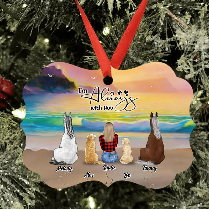Custom Personalized Footprint Ornament - Upto 4 Pets - Best Gift Dog Lovers/Horse Lovers - Never Walk Alone - G7PP86