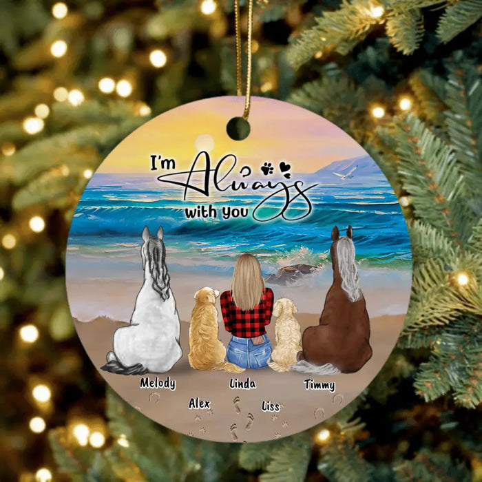 Custom Personalized Footprint Ornament - Upto 4 Pets - Best Gift Dog Lovers/Horse Lovers - Never Walk Alone - G7PP86
