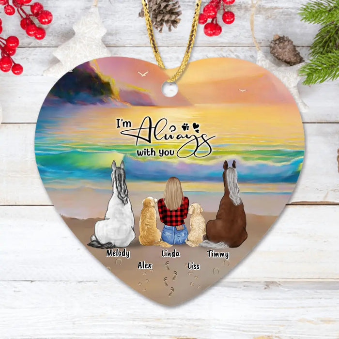 Custom Personalized Footprint Ornament - Upto 4 Pets - Best Gift Dog Lovers/Horse Lovers - Never Walk Alone - G7PP86