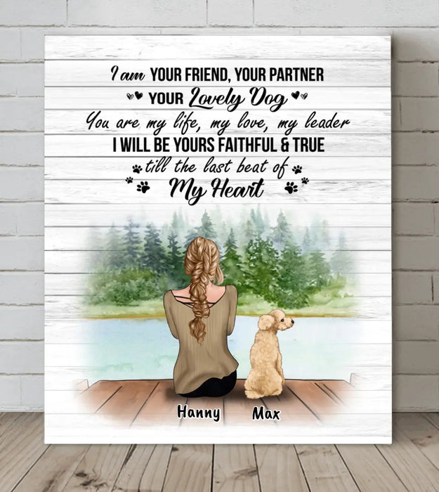 Personalized Dog Mom Canvas - Upto 5 Dogs - Best Gift For Dog Lovers - I'm Your Friend, Your Partner - TBZX4U