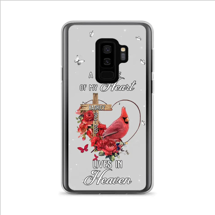 Personalized Memorial Cardinal Phone Case - Memorial Gift Idea For Family - A Big Piece Of My Heart Lives In Heaven - Case For iPhone/Samsung