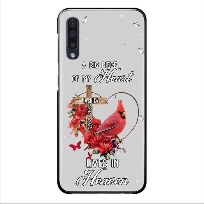 Personalized Memorial Cardinal Phone Case - Memorial Gift Idea For Family - A Big Piece Of My Heart Lives In Heaven - Case For iPhone/Samsung