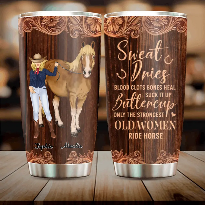 Custom Personalized Horse Lady Tumbler - Gift Idea For Horse Lovers - Sweat Dries