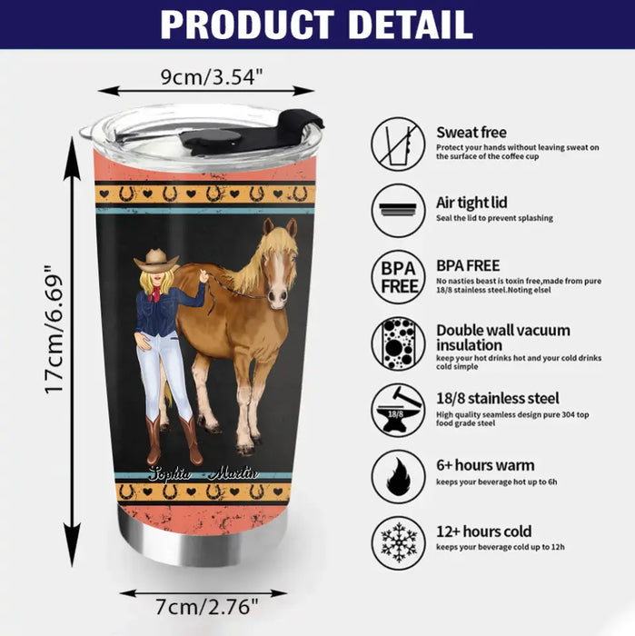 Custom Personalized Horse Lady Tumbler - Gift Idea For Horse Lovers - Only The Strongest Old Women Ride Horse