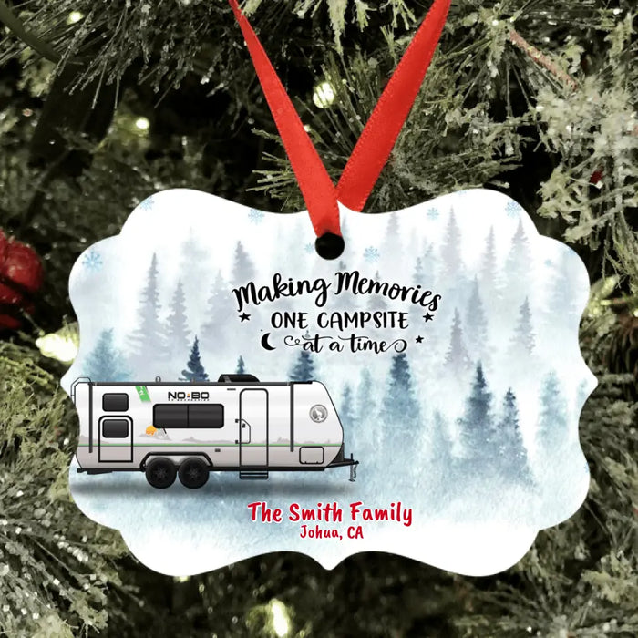Custom Personalized RVs Camping Rectangle Ornament - Best Gift For Camping Lover - Making Memories One Campsite At A Time