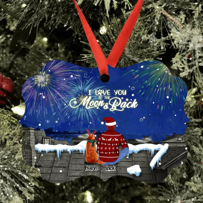 Custom Personalized New Year With Family Ornament - Family With Upto 4 Pets - Gifts For Family - First Christmas Together As Hubby And Wife