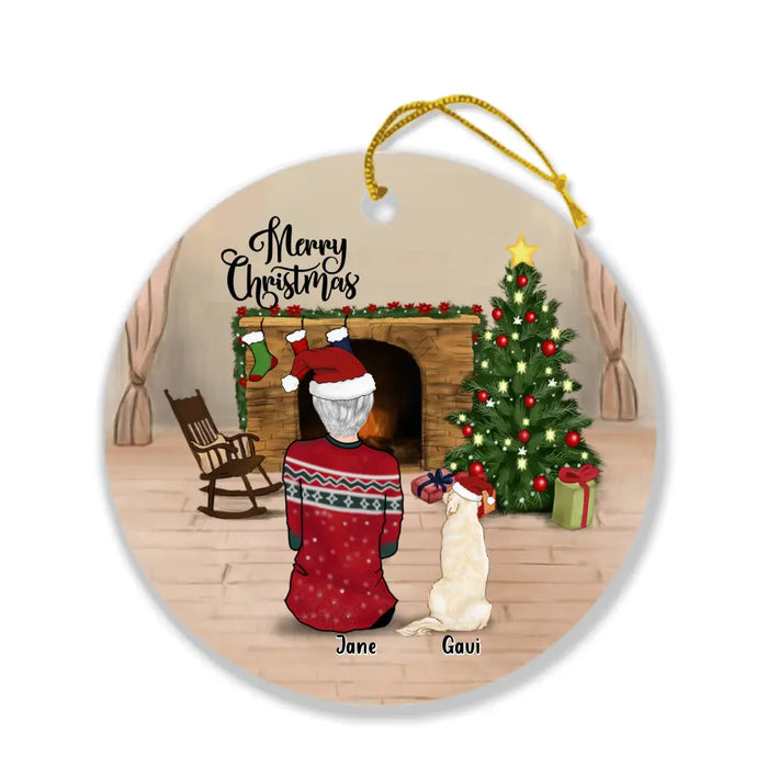 Custom Personalized Single Mom/Dad Ornament - Gift For Single Mom - Single Mom/Dad Upto 3 Kids/ 3 Teens/ 4 Pets - Merry Christmas