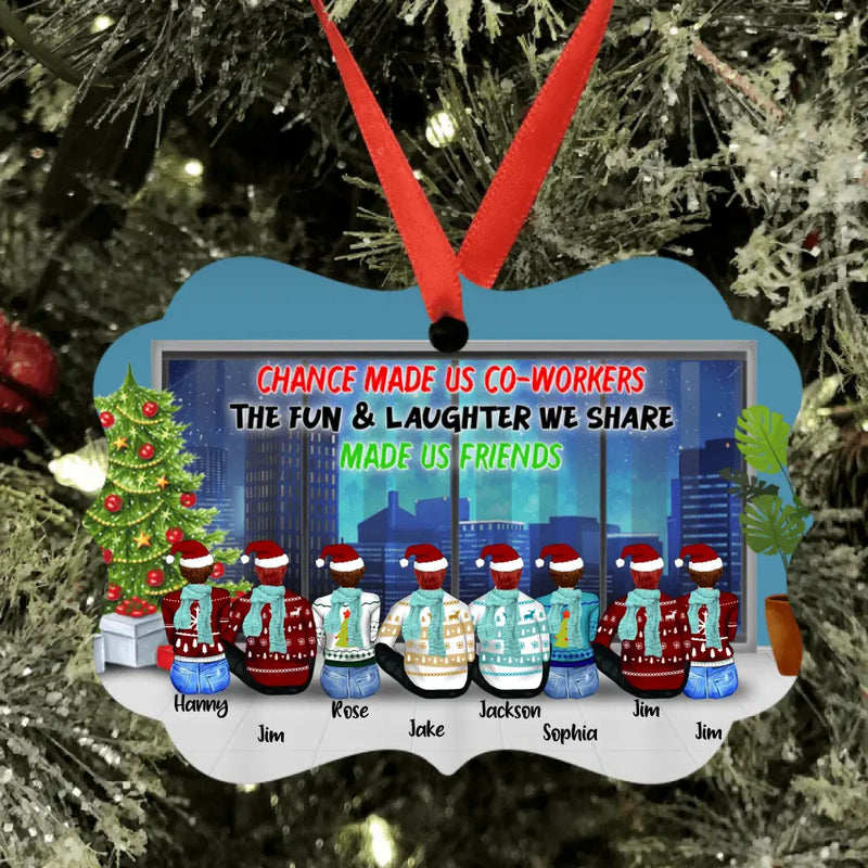 Personalized Christmas With Co-workers Ornament - Up to 8 People - Gift Idea For Co-workers - The Fun And Laughter We Share Made Us Friends