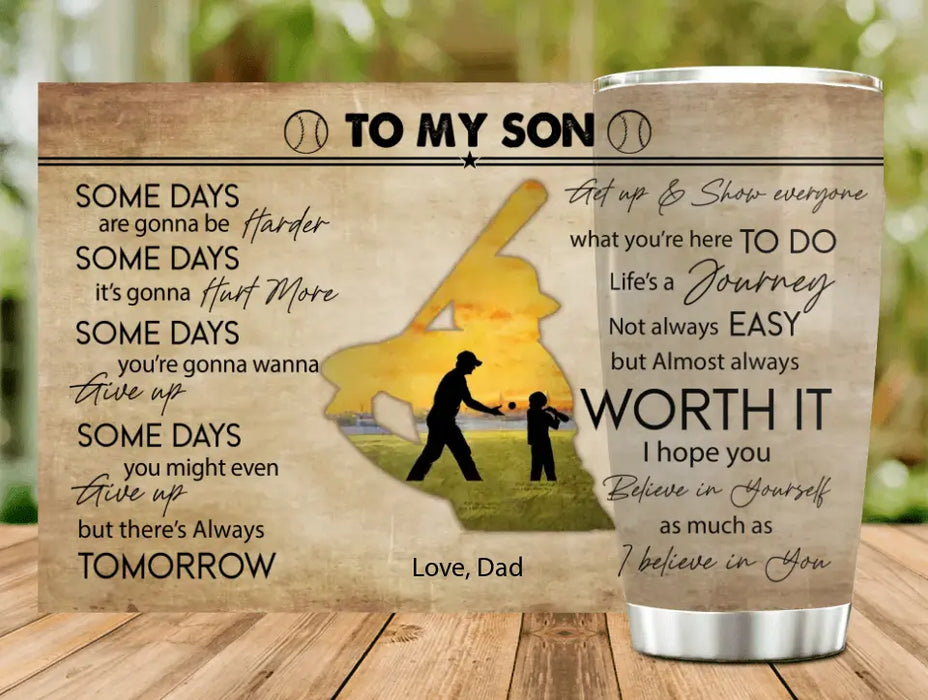 Custom Personalized To My Son Tumbler - Gift Idea For Son From Father/ Sport Lover Gift - I Believe In You