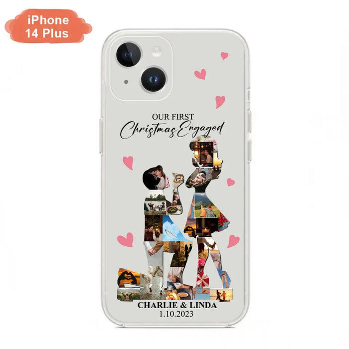 Custom Personalized Couple Photo Phone Case - Gift Idea For Couple/Him/Her - Upload Photo - Case For iPhone/Samsung - Our First Christmas Engaged