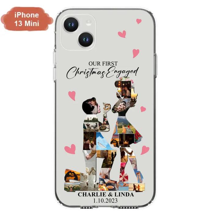 Custom Personalized Couple Photo Phone Case - Gift Idea For Couple/Him/Her - Upload Photo - Case For iPhone/Samsung - Our First Christmas Engaged