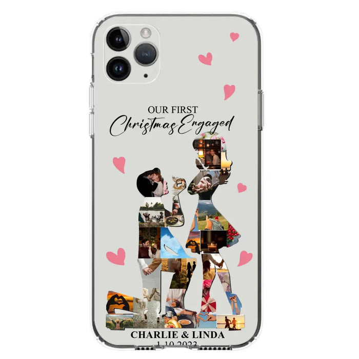 Custom Personalized Couple Photo Phone Case - Gift Idea For Couple/Him/Her - Upload Photo - Case For iPhone/Samsung - Our First Christmas Engaged