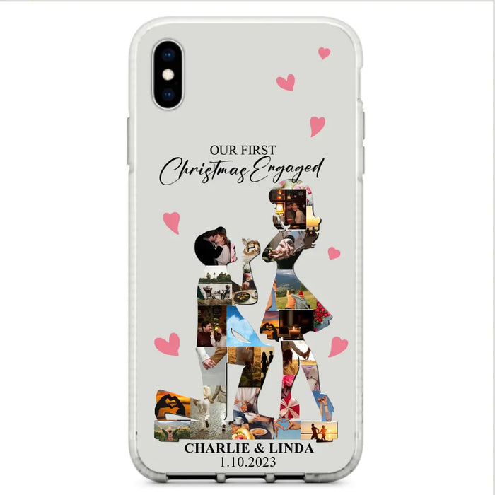 Custom Personalized Couple Photo Phone Case - Gift Idea For Couple/Him/Her - Upload Photo - Case For iPhone/Samsung - Our First Christmas Engaged