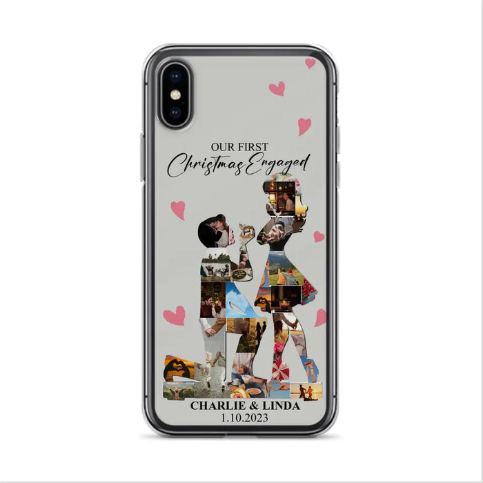 Custom Personalized Couple Photo Phone Case - Gift Idea For Couple/Him/Her - Upload Photo - Case For iPhone/Samsung - Our First Christmas Engaged