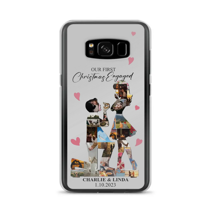 Custom Personalized Couple Photo Phone Case - Gift Idea For Couple/Him/Her - Upload Photo - Case For iPhone/Samsung - Our First Christmas Engaged