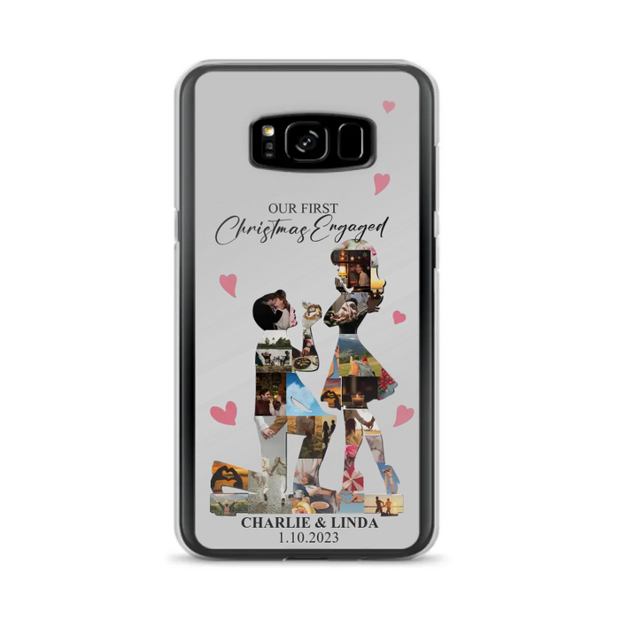 Custom Personalized Couple Photo Phone Case - Gift Idea For Couple/Him/Her - Upload Photo - Case For iPhone/Samsung - Our First Christmas Engaged