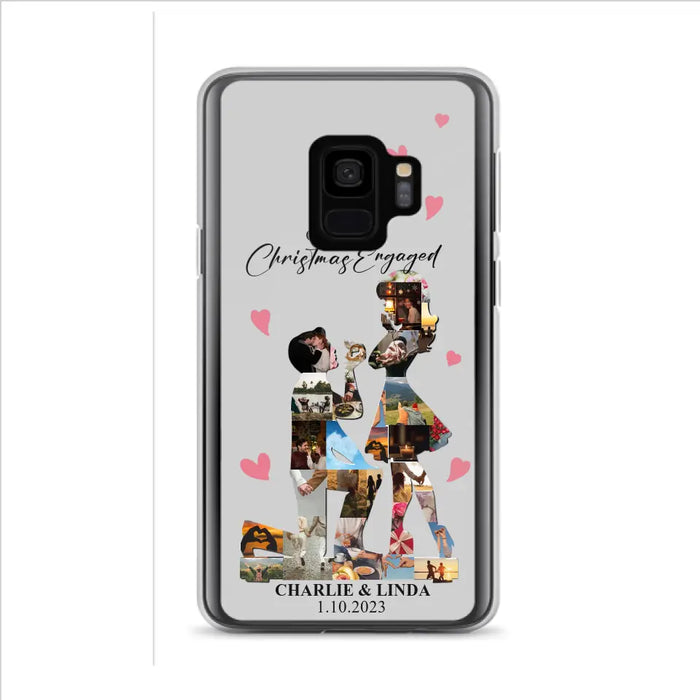 Custom Personalized Couple Photo Phone Case - Gift Idea For Couple/Him/Her - Upload Photo - Case For iPhone/Samsung - Our First Christmas Engaged