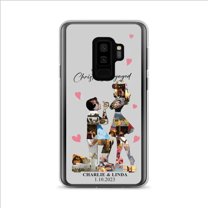 Custom Personalized Couple Photo Phone Case - Gift Idea For Couple/Him/Her - Upload Photo - Case For iPhone/Samsung - Our First Christmas Engaged