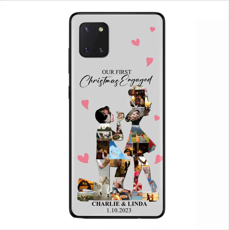 Custom Personalized Couple Photo Phone Case - Gift Idea For Couple/Him/Her - Upload Photo - Case For iPhone/Samsung - Our First Christmas Engaged