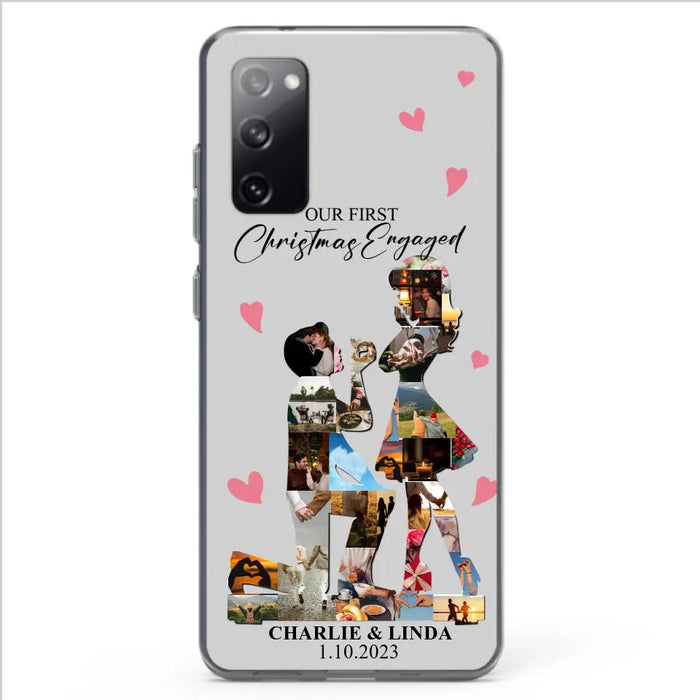 Custom Personalized Couple Photo Phone Case - Gift Idea For Couple/Him/Her - Upload Photo - Case For iPhone/Samsung - Our First Christmas Engaged