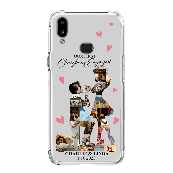 Custom Personalized Couple Photo Phone Case - Gift Idea For Couple/Him/Her - Upload Photo - Case For iPhone/Samsung - Our First Christmas Engaged