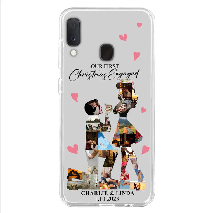 Custom Personalized Couple Photo Phone Case - Gift Idea For Couple/Him/Her - Upload Photo - Case For iPhone/Samsung - Our First Christmas Engaged