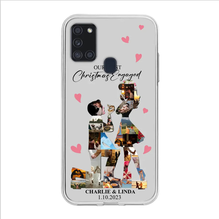 Custom Personalized Couple Photo Phone Case - Gift Idea For Couple/Him/Her - Upload Photo - Case For iPhone/Samsung - Our First Christmas Engaged