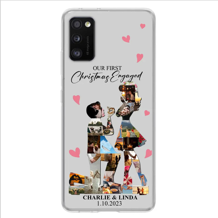 Custom Personalized Couple Photo Phone Case - Gift Idea For Couple/Him/Her - Upload Photo - Case For iPhone/Samsung - Our First Christmas Engaged