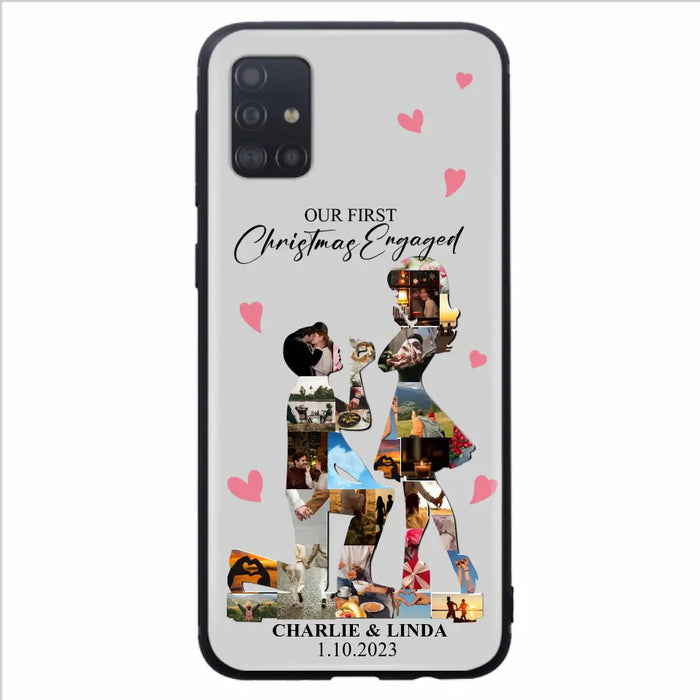 Custom Personalized Couple Photo Phone Case - Gift Idea For Couple/Him/Her - Upload Photo - Case For iPhone/Samsung - Our First Christmas Engaged