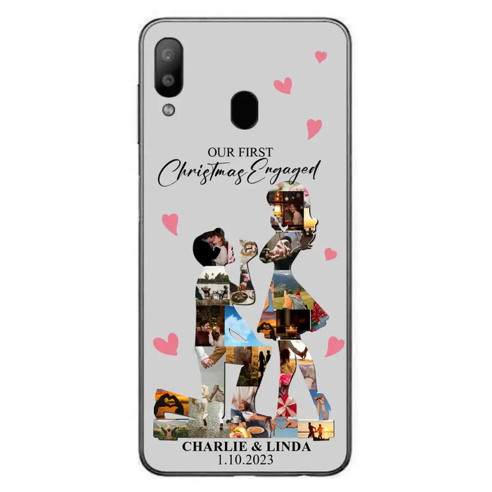 Custom Personalized Couple Photo Phone Case - Gift Idea For Couple/Him/Her - Upload Photo - Case For iPhone/Samsung - Our First Christmas Engaged