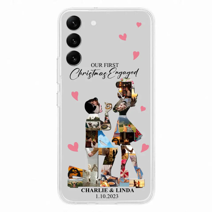 Custom Personalized Couple Photo Phone Case - Gift Idea For Couple/Him/Her - Upload Photo - Case For iPhone/Samsung - Our First Christmas Engaged