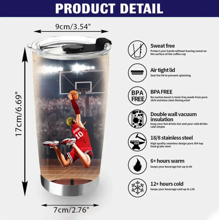 Custom Personalized Basketball Tumbler - Gift Idea For Basketball Lovers/Son/Grandson - Basketball Life Lessons