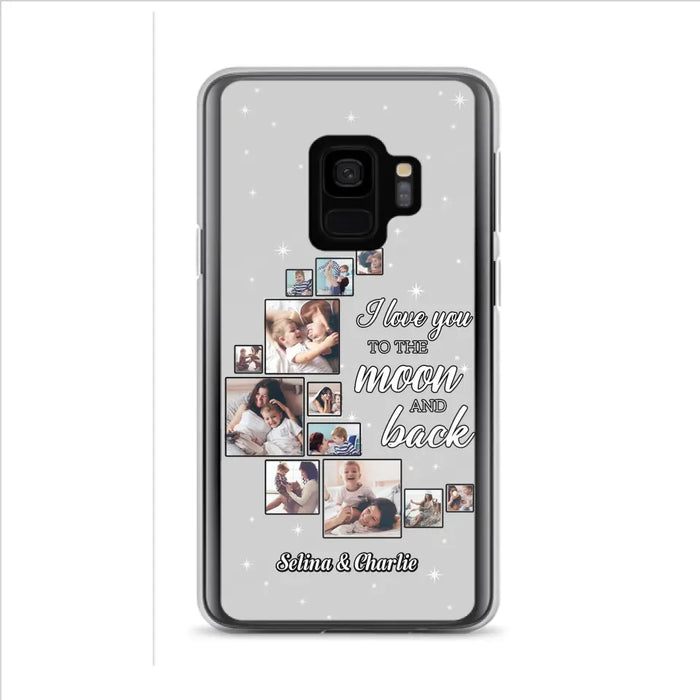 Custom Personalized Mom & Kid Photo Phone Case - Gift Idea For Children/Mom - Upload Photo - Case For iPhone/Samsung - I Love You To The Moon And Back