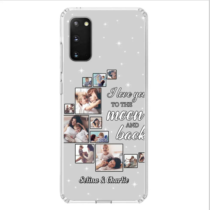 Custom Personalized Mom & Kid Photo Phone Case - Gift Idea For Children/Mom - Upload Photo - Case For iPhone/Samsung - I Love You To The Moon And Back