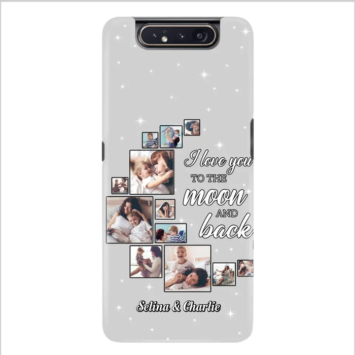 Custom Personalized Mom & Kid Photo Phone Case - Gift Idea For Children/Mom - Upload Photo - Case For iPhone/Samsung - I Love You To The Moon And Back