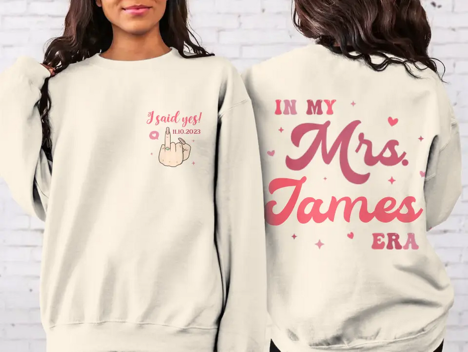Personalized In My Mrs Era Sweater - Anniversary Gift Idea - Day I Said Yes