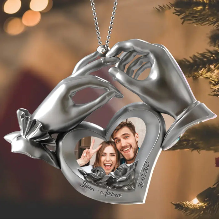 Custom Personalized Couple Acrylic Ornament - Upload Photo - Christmas 2023/ Anniversary Gift For Couple