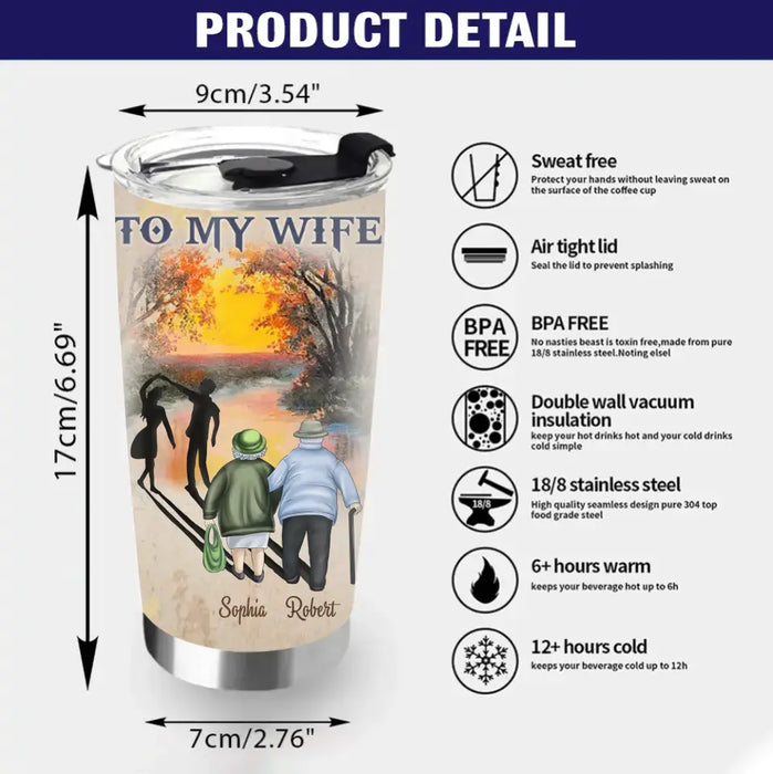 Custom Personalized Old Couple Tumbler - Gift Idea For Wife/Husband - To My Wife Our Home Ain't No Castle