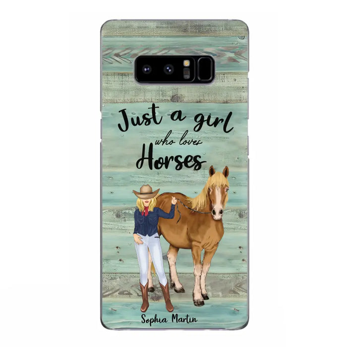 Custom Personalized Horse Lady Phone Case - Gift Idea For Horse Lovers - Just A Girl Who Loves Horses - Case For iPhone/Samsung