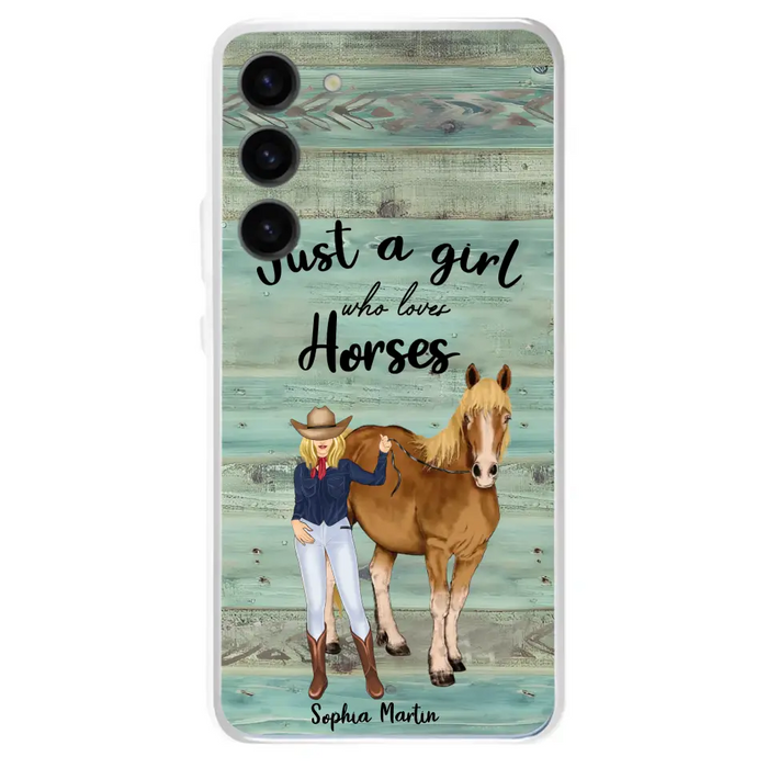 Custom Personalized Horse Lady Phone Case - Gift Idea For Horse Lovers - Just A Girl Who Loves Horses - Case For iPhone/Samsung