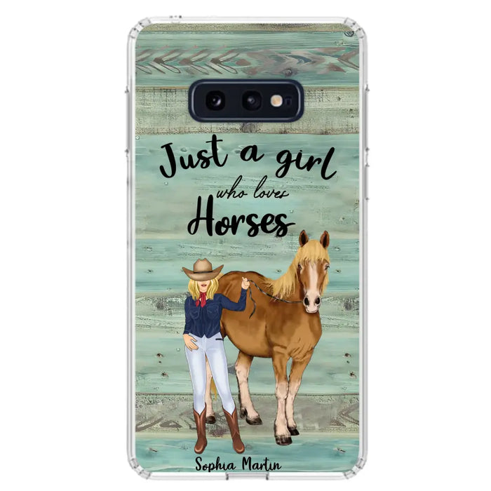 Custom Personalized Horse Lady Phone Case - Gift Idea For Horse Lovers - Just A Girl Who Loves Horses - Case For iPhone/Samsung