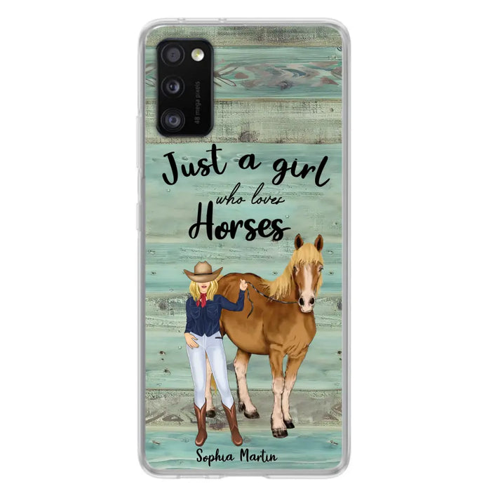 Custom Personalized Horse Lady Phone Case - Gift Idea For Horse Lovers - Just A Girl Who Loves Horses - Case For iPhone/Samsung